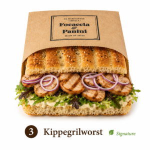 Focaccia Kippegrillworst